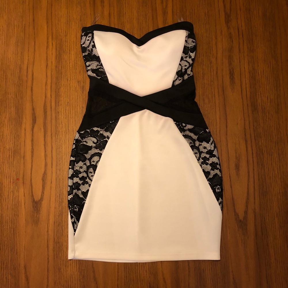 Black Lace and white dress